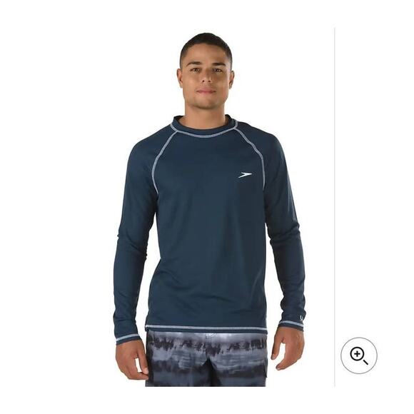 NWT Speedo Easy Long Sleeve Swim Tee - 2XL / XXL - navy blue - 2XL / XXL - Picture 1 of 3